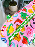 Quilted Weekender Duffle Overnight Bag - Lucky Vibes Print Pink