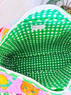 Quilted Weekender Duffle Overnight Bag - Lucky Vibes Print Pink