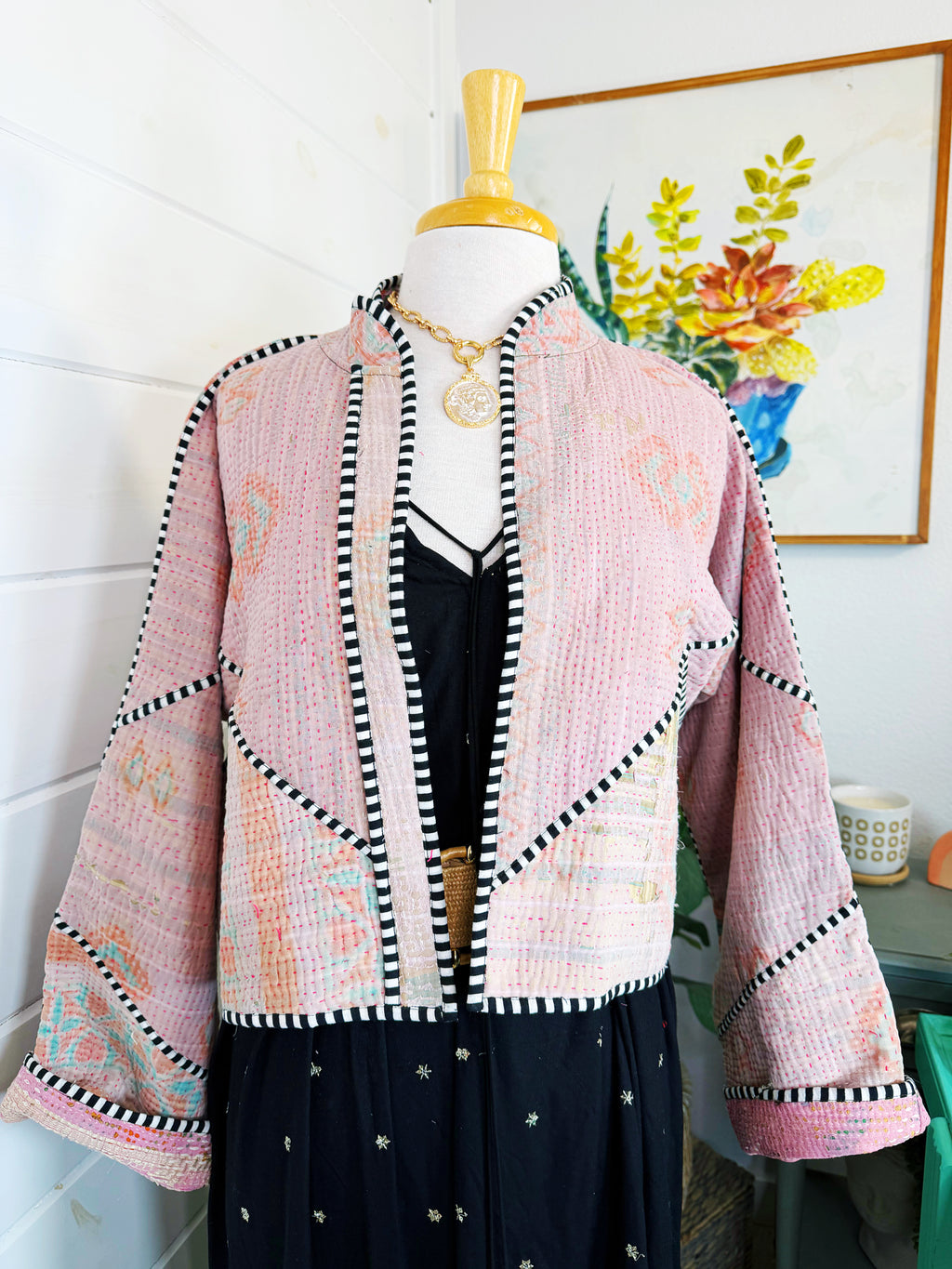 Patchwork Kantha Jacket – Quilted Reversible Blanket Coat