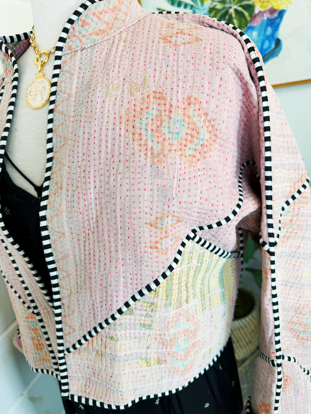 Patchwork Kantha Jacket – Quilted Reversible Blanket Coat