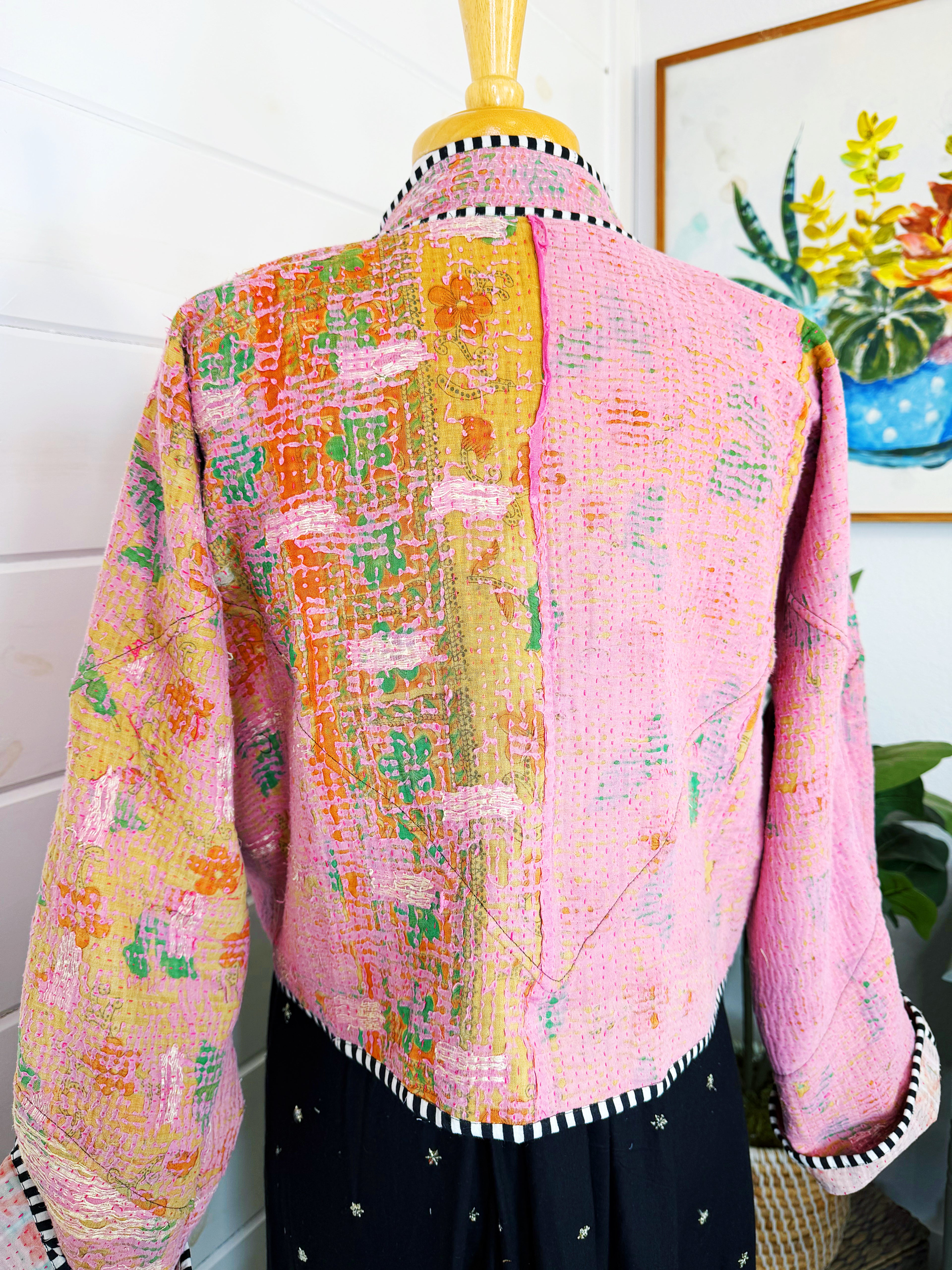 Patchwork Kantha Jacket – Quilted Reversible Blanket Coat