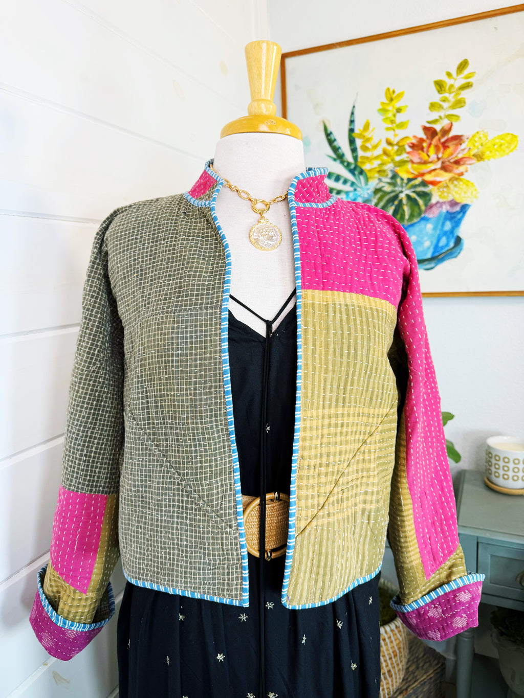 Patchwork Kantha Jacket – Quilted Reversible Blanket Coat