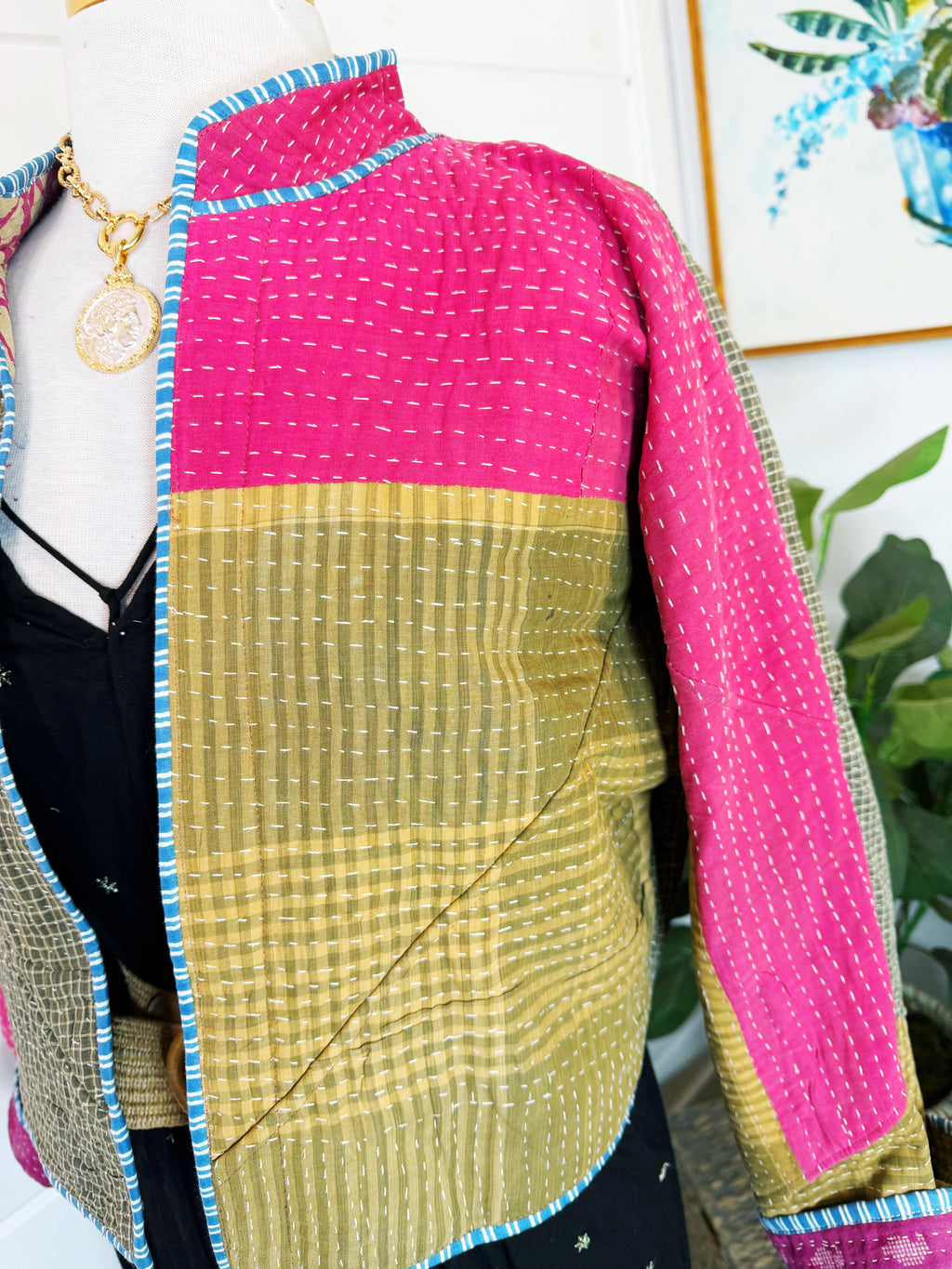Patchwork Kantha Jacket – Quilted Reversible Blanket Coat