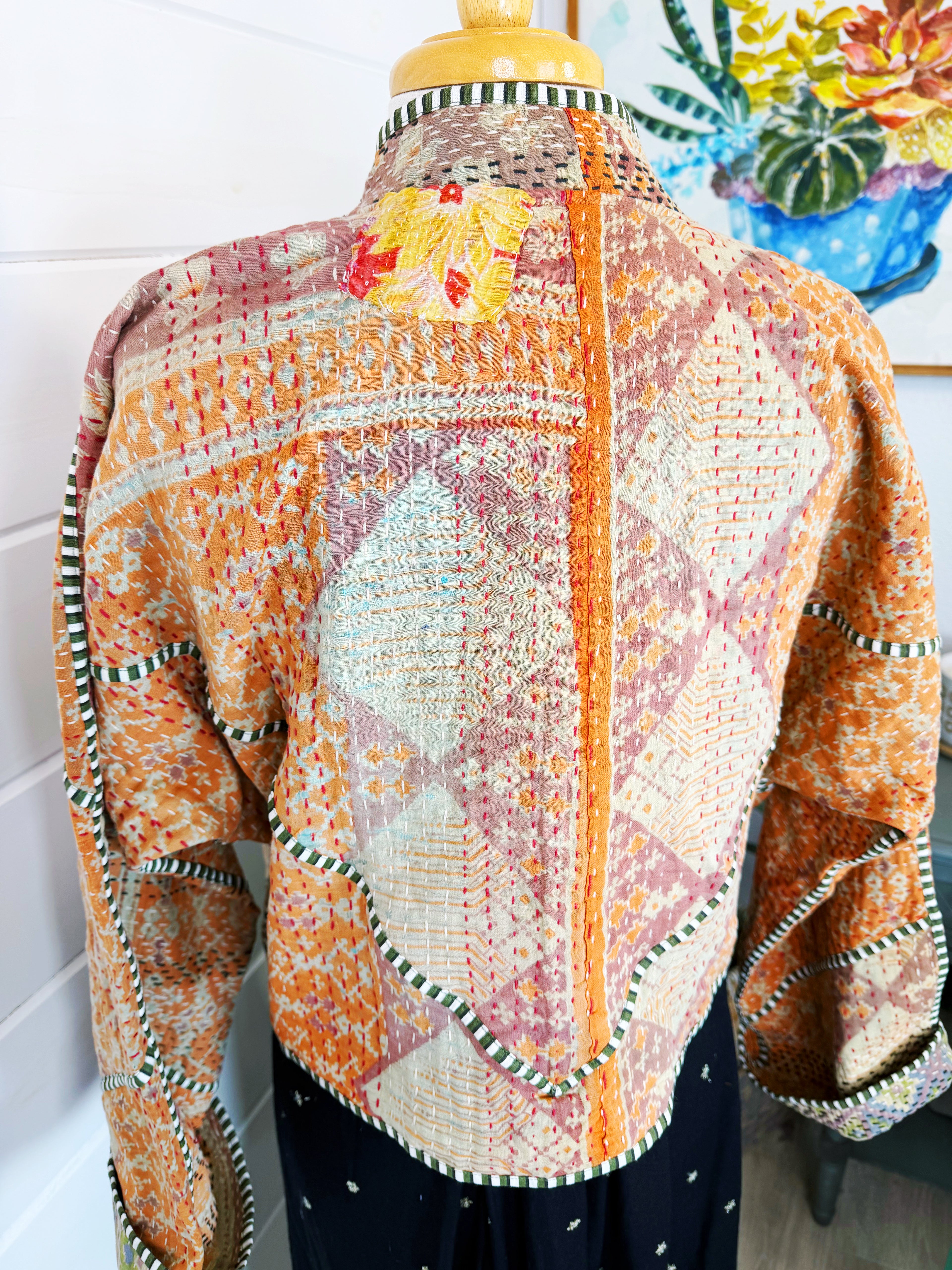 Patchwork Kantha Jacket – Quilted Reversible Blanket Coat