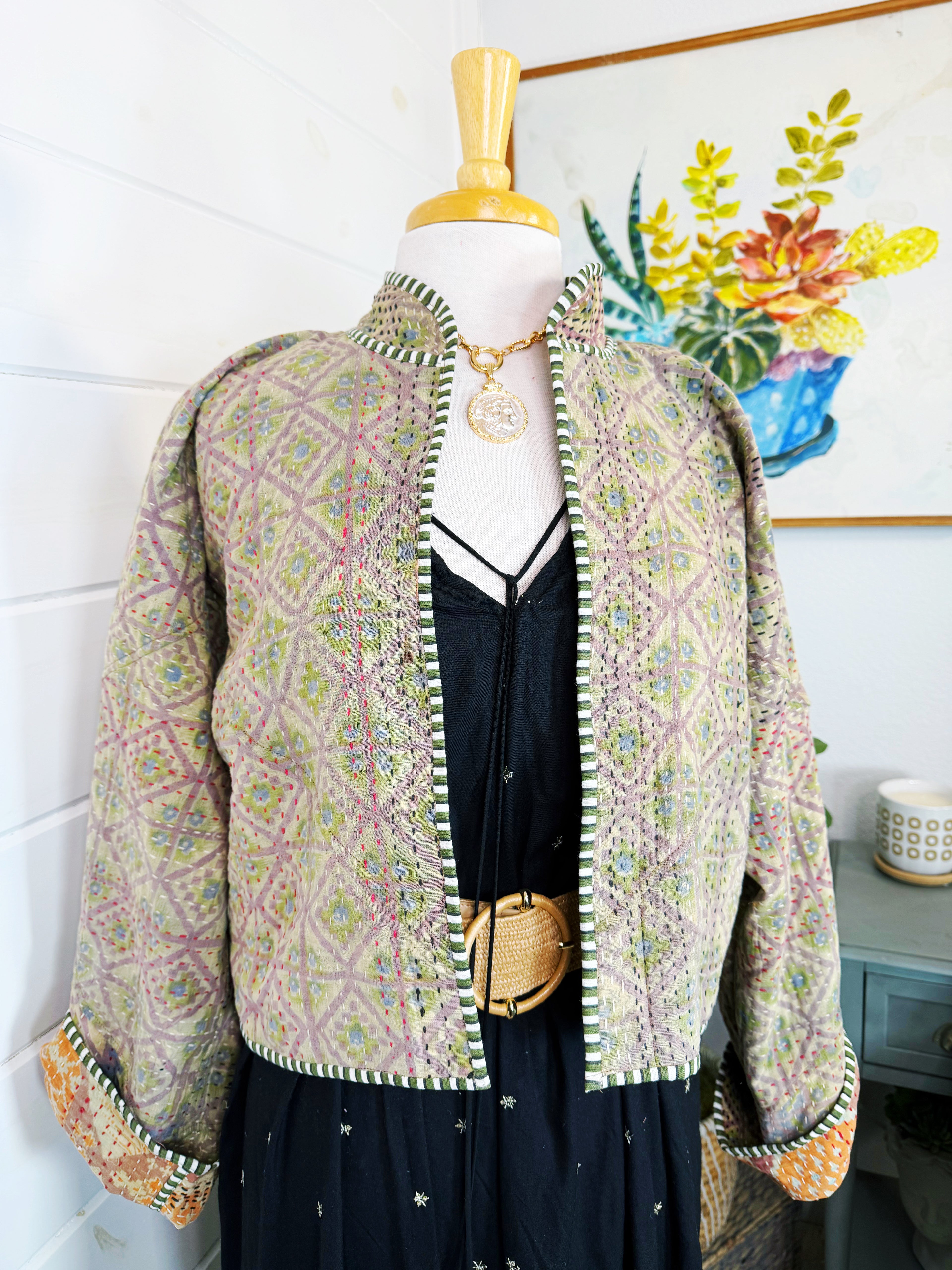 Patchwork Kantha Jacket – Quilted Reversible Blanket Coat