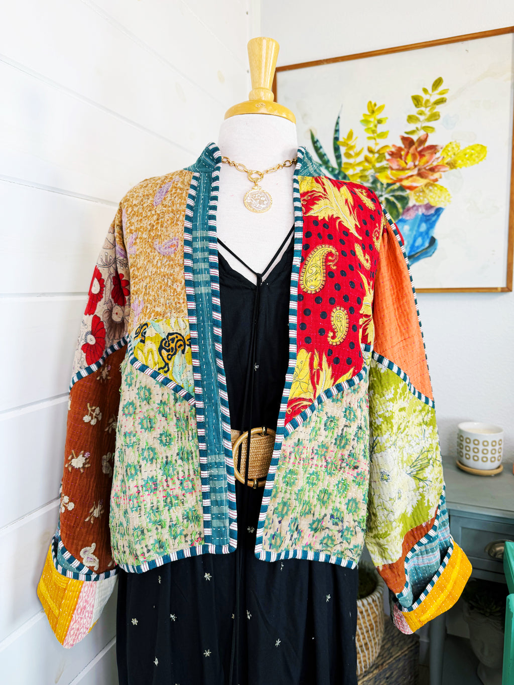 Patchwork Kantha Jacket – Quilted Reversible Blanket Coat