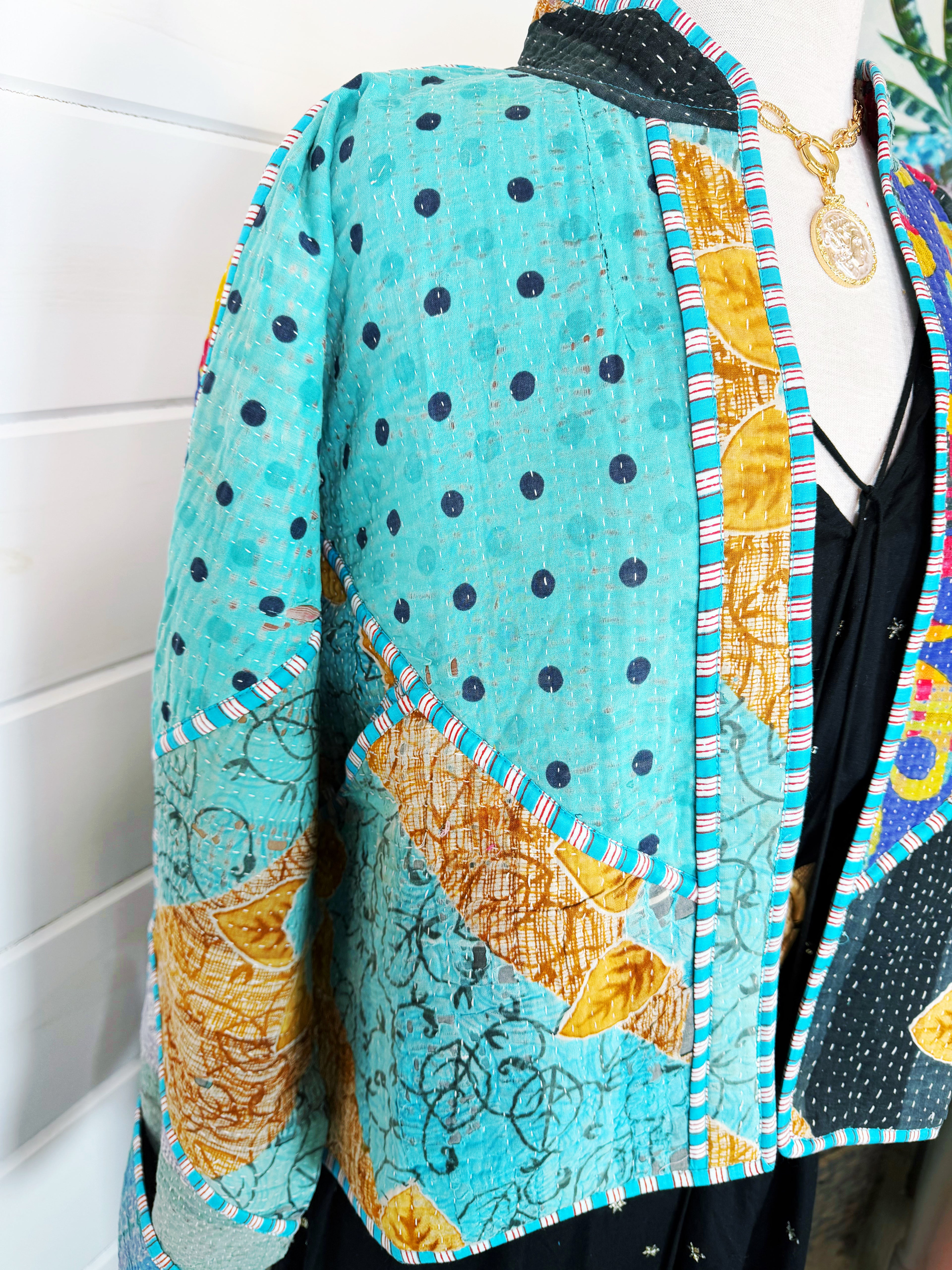 Patchwork Kantha Jacket – Quilted Reversible Blanket Coat