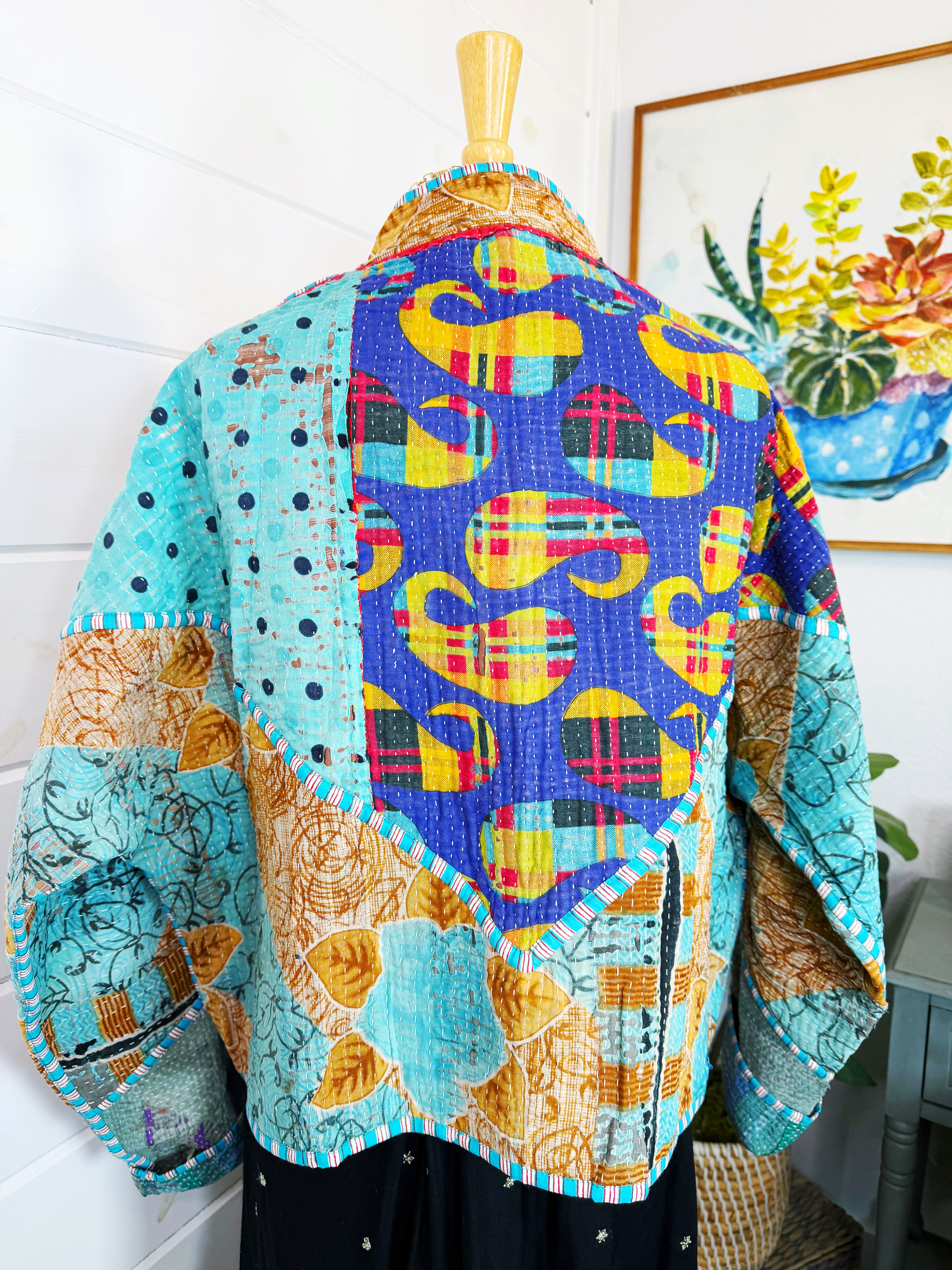 Patchwork Kantha Jacket – Quilted Reversible Blanket Coat