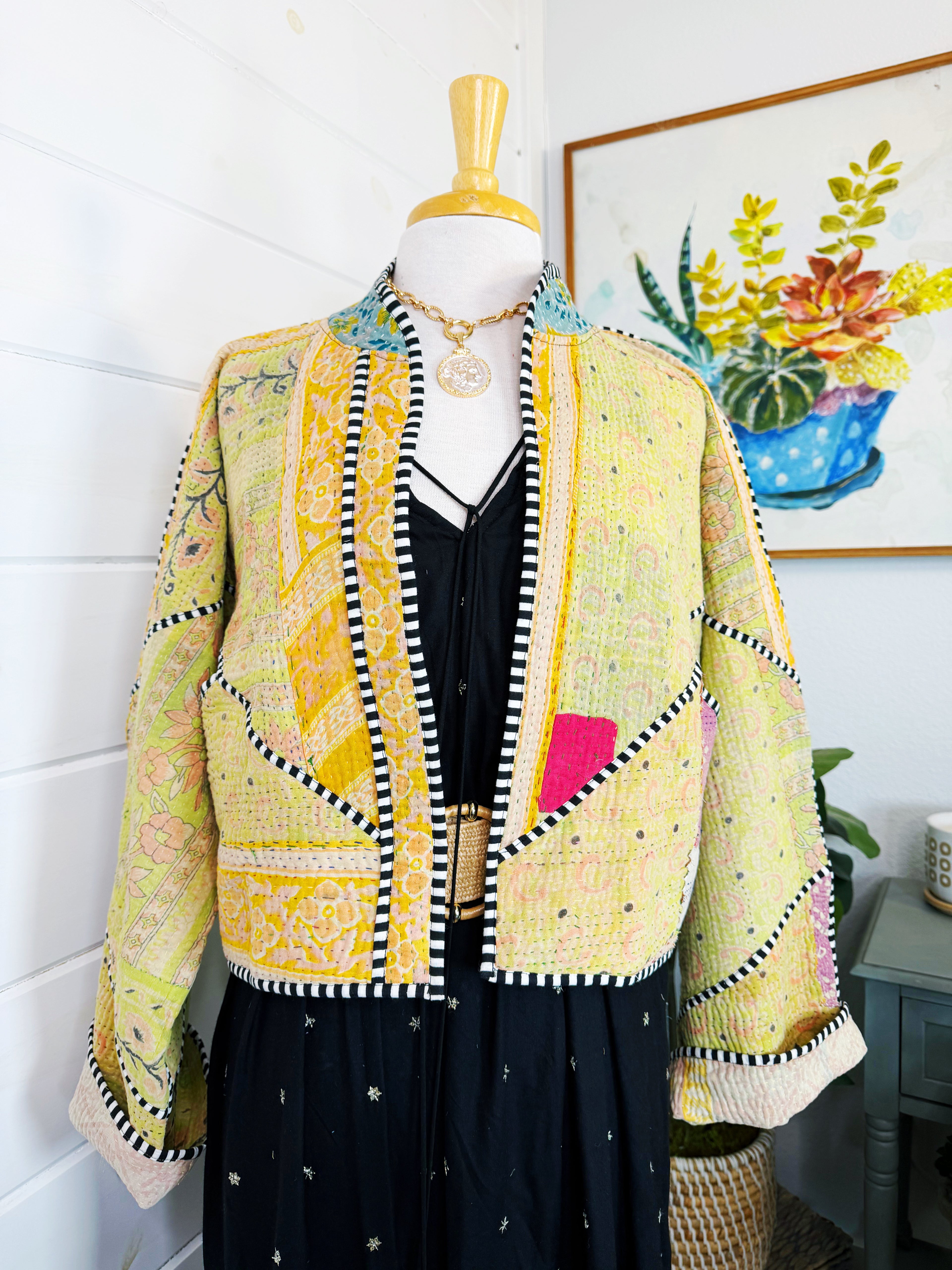 Patchwork Kantha Jacket – Quilted Reversible Blanket Coat