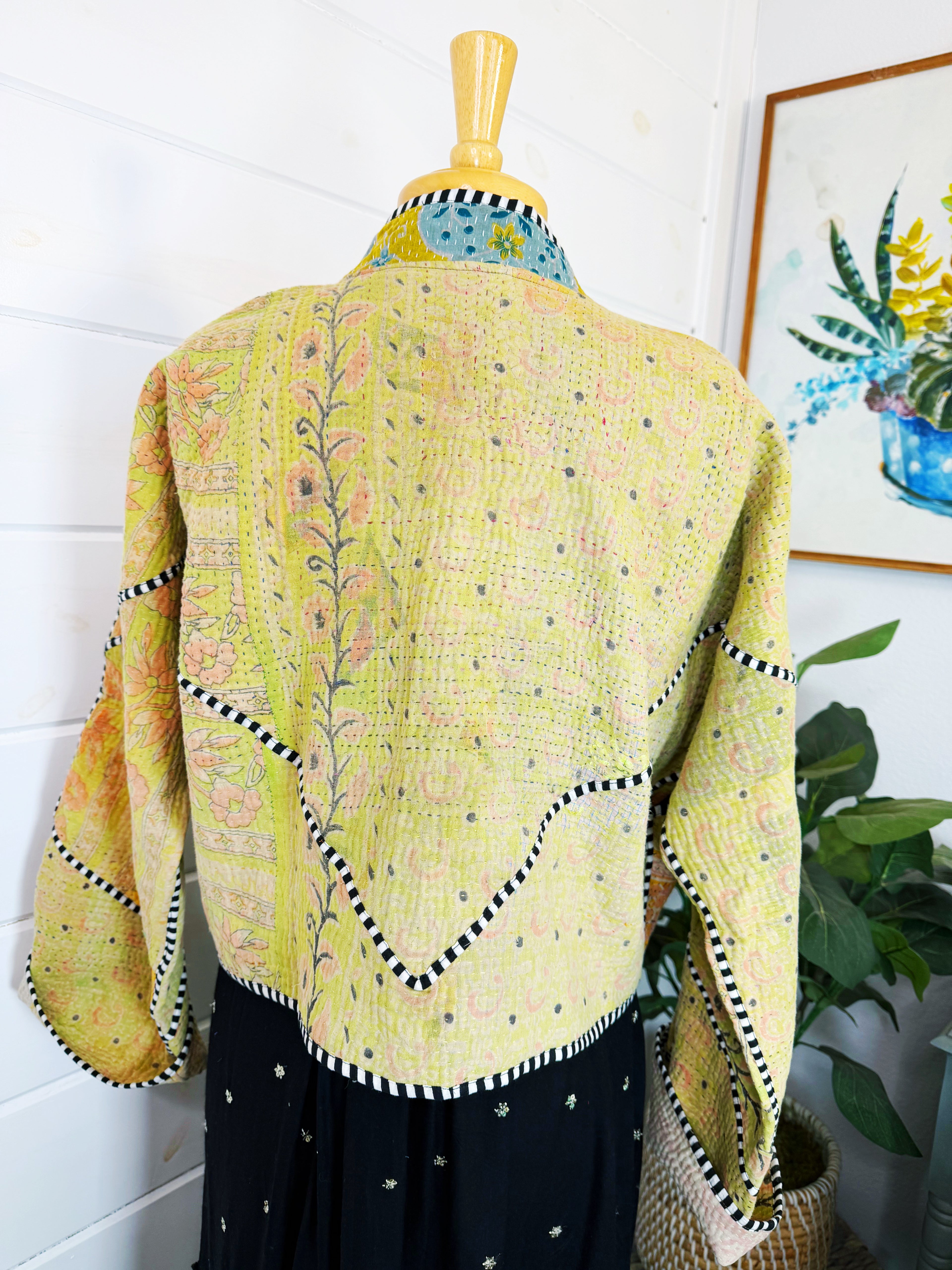 Patchwork Kantha Jacket – Quilted Reversible Blanket Coat