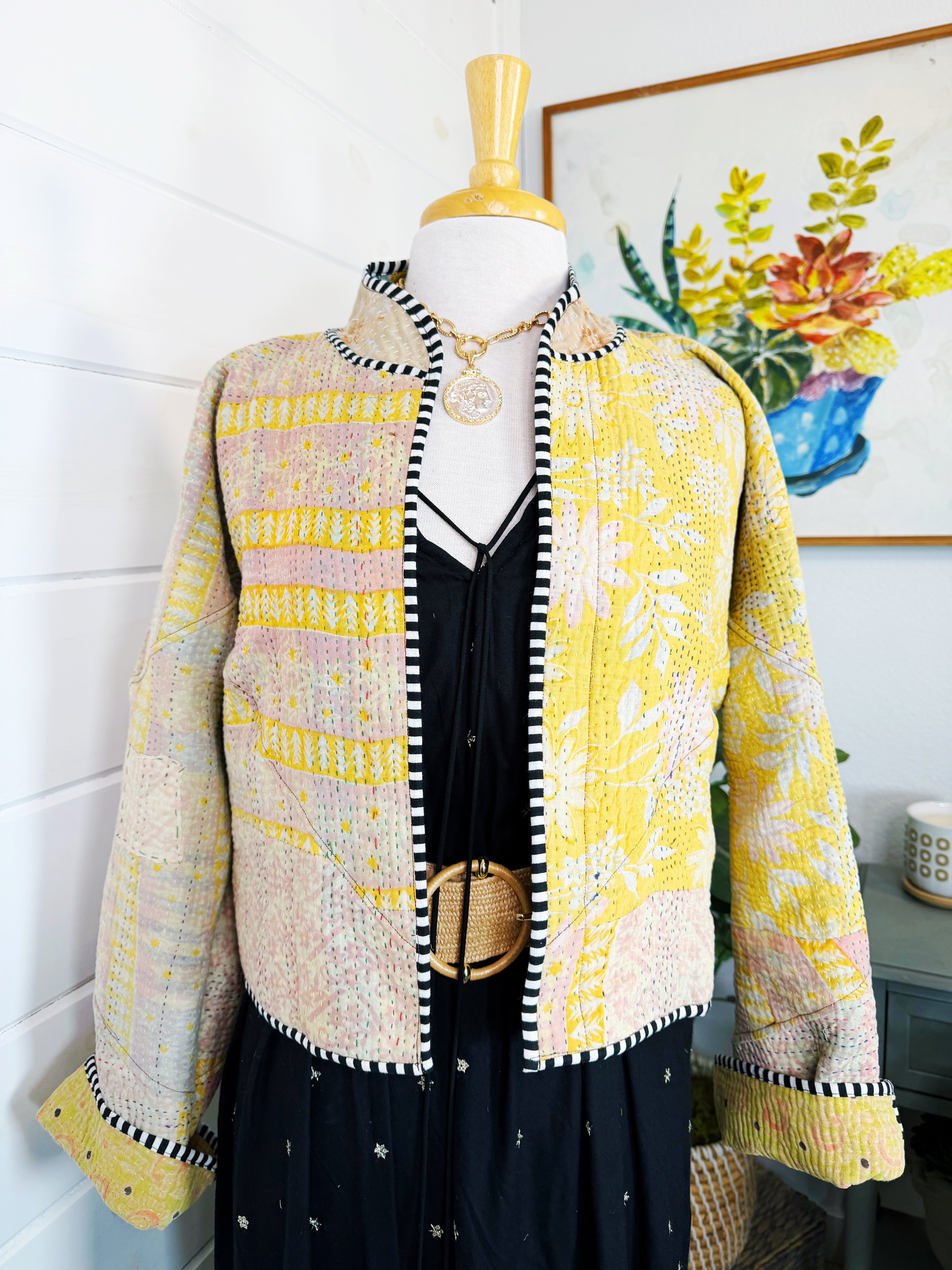 Patchwork Kantha Jacket – Quilted Reversible Blanket Coat