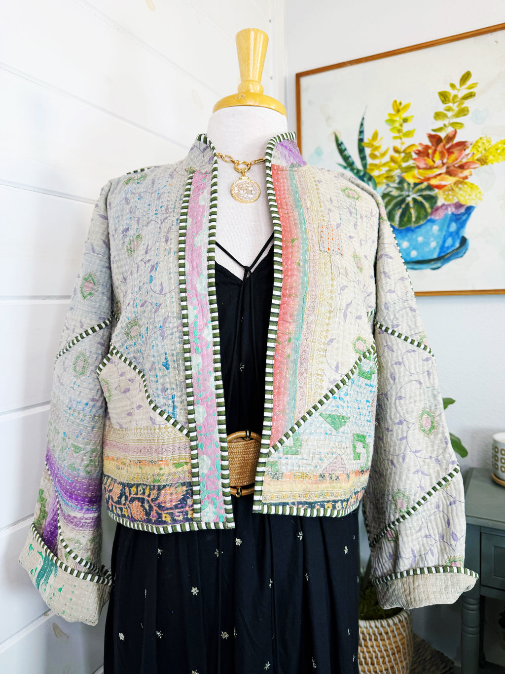 Patchwork Kantha Jacket – Quilted Reversible Blanket Coat
