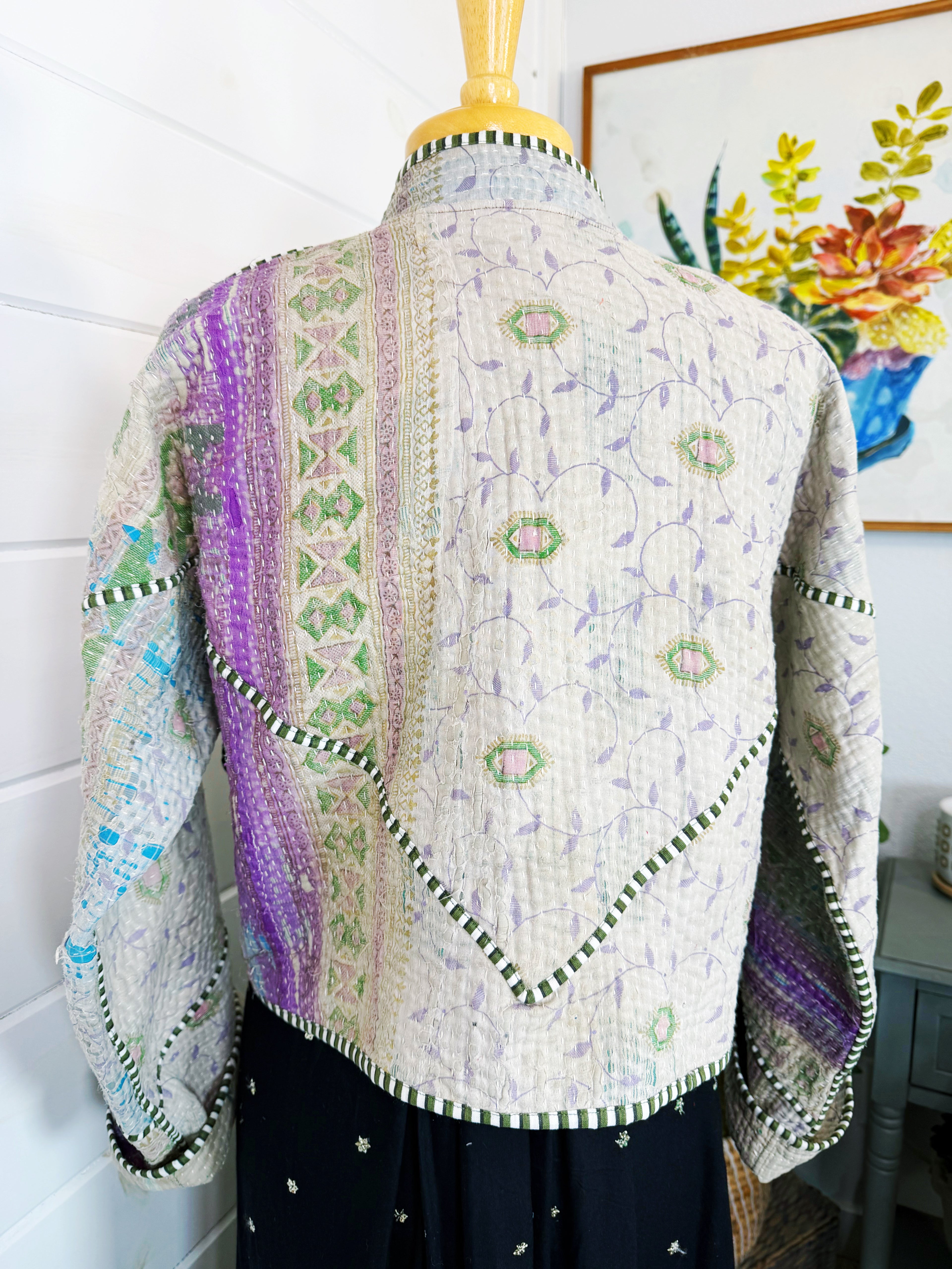 Patchwork Kantha Jacket – Quilted Reversible Blanket Coat
