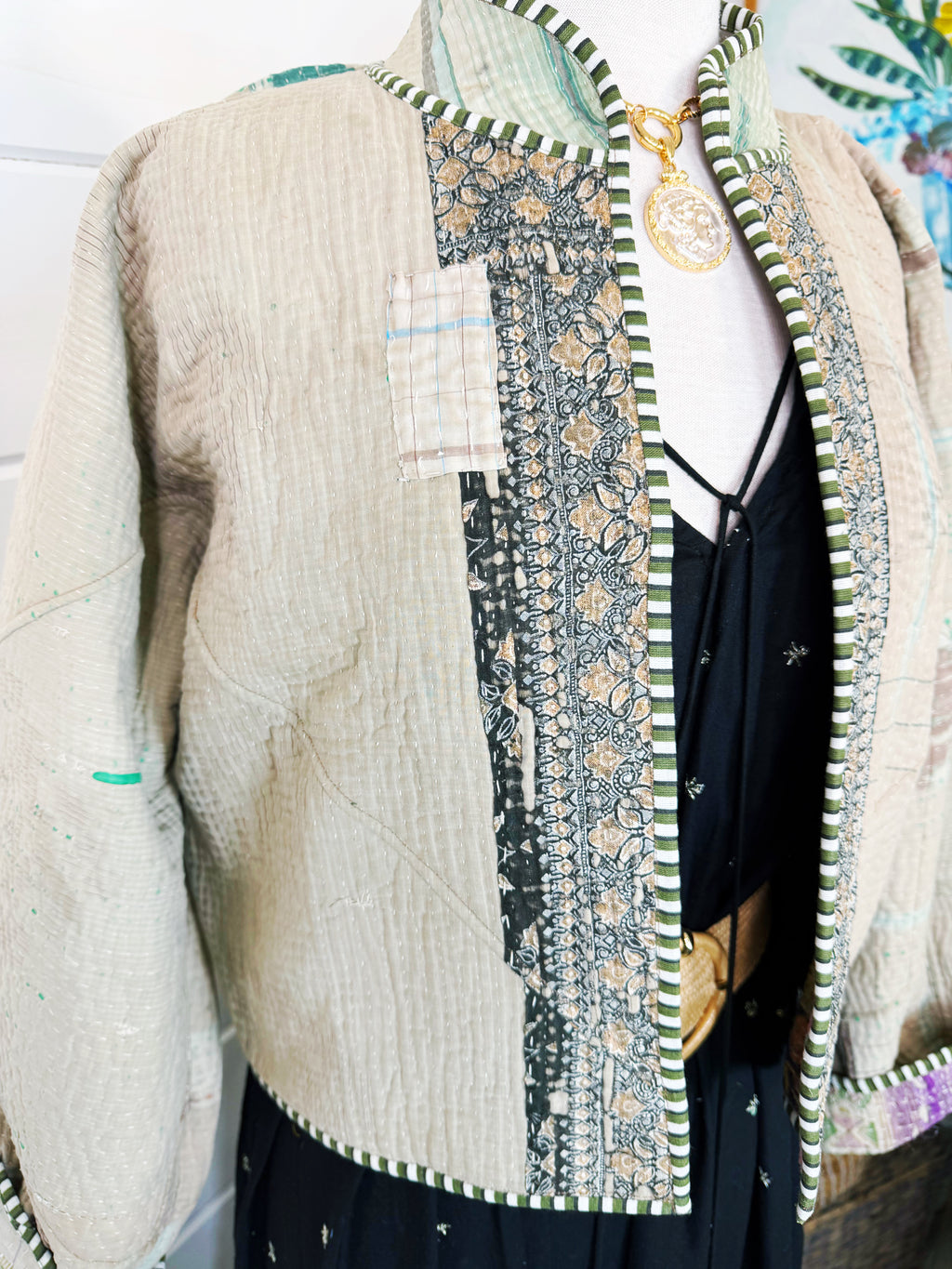 Patchwork Kantha Jacket – Quilted Reversible Blanket Coat