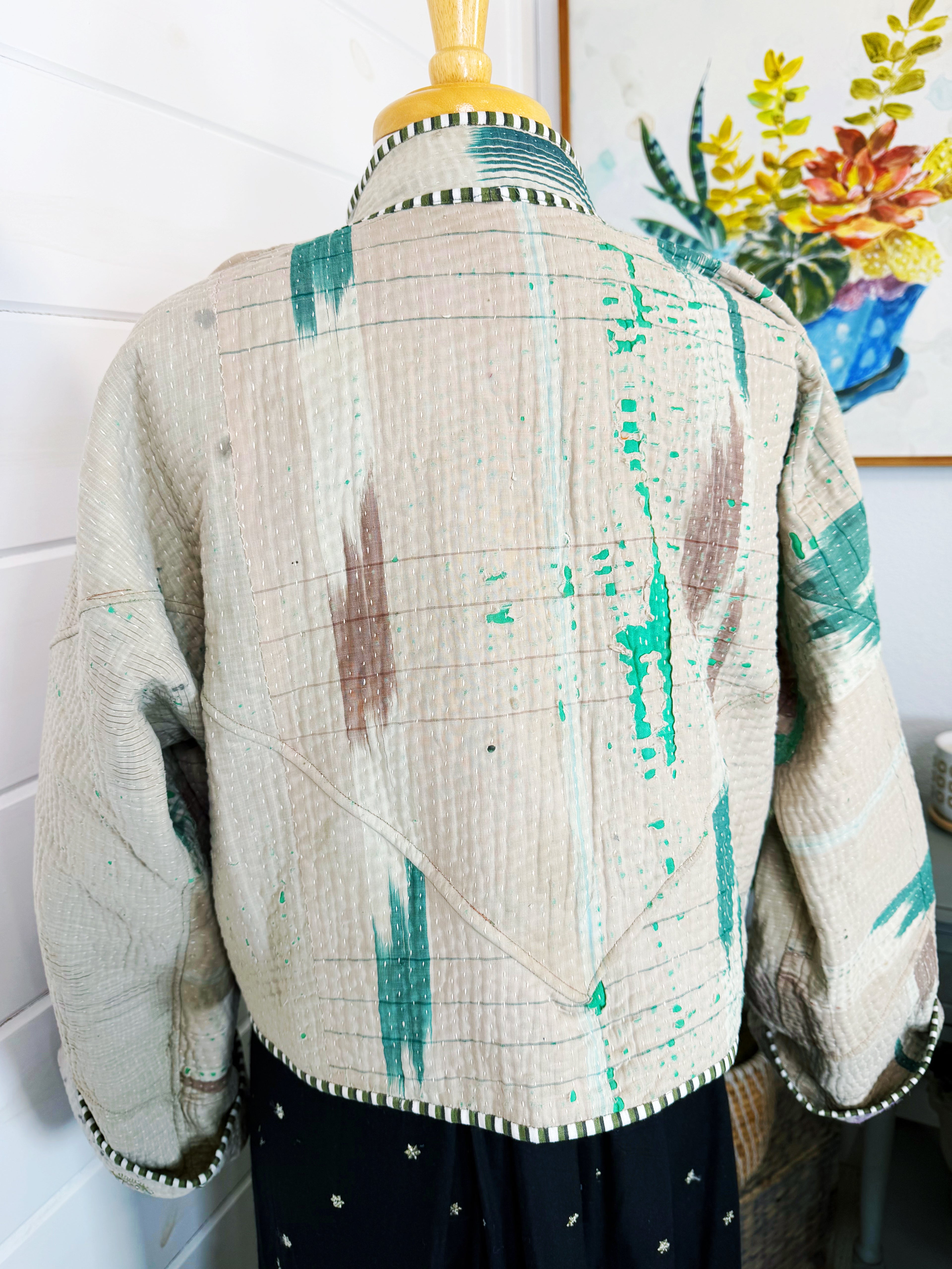 Patchwork Kantha Jacket – Quilted Reversible Blanket Coat