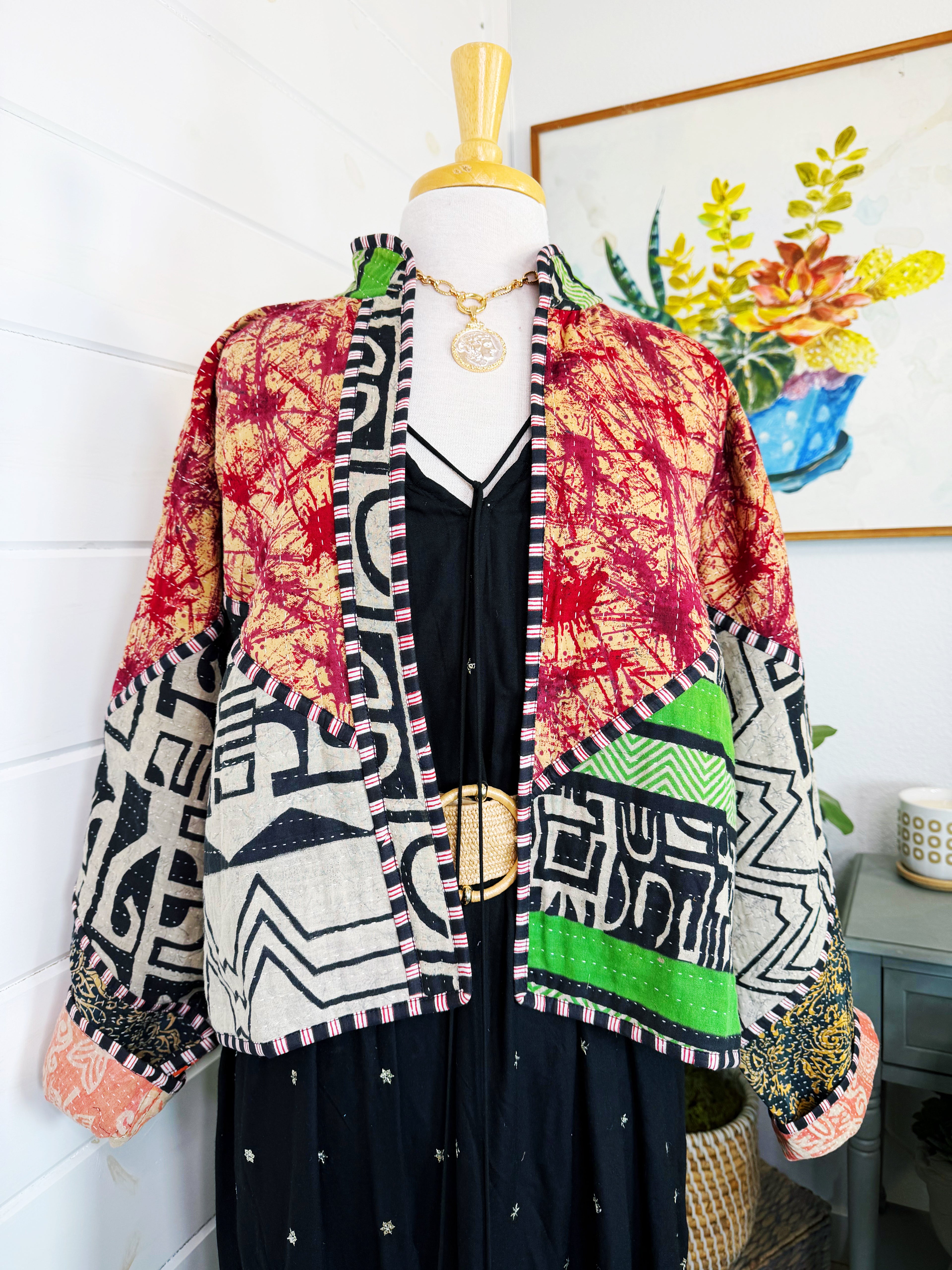 Patchwork Kantha Jacket – Quilted Reversible Blanket Coat