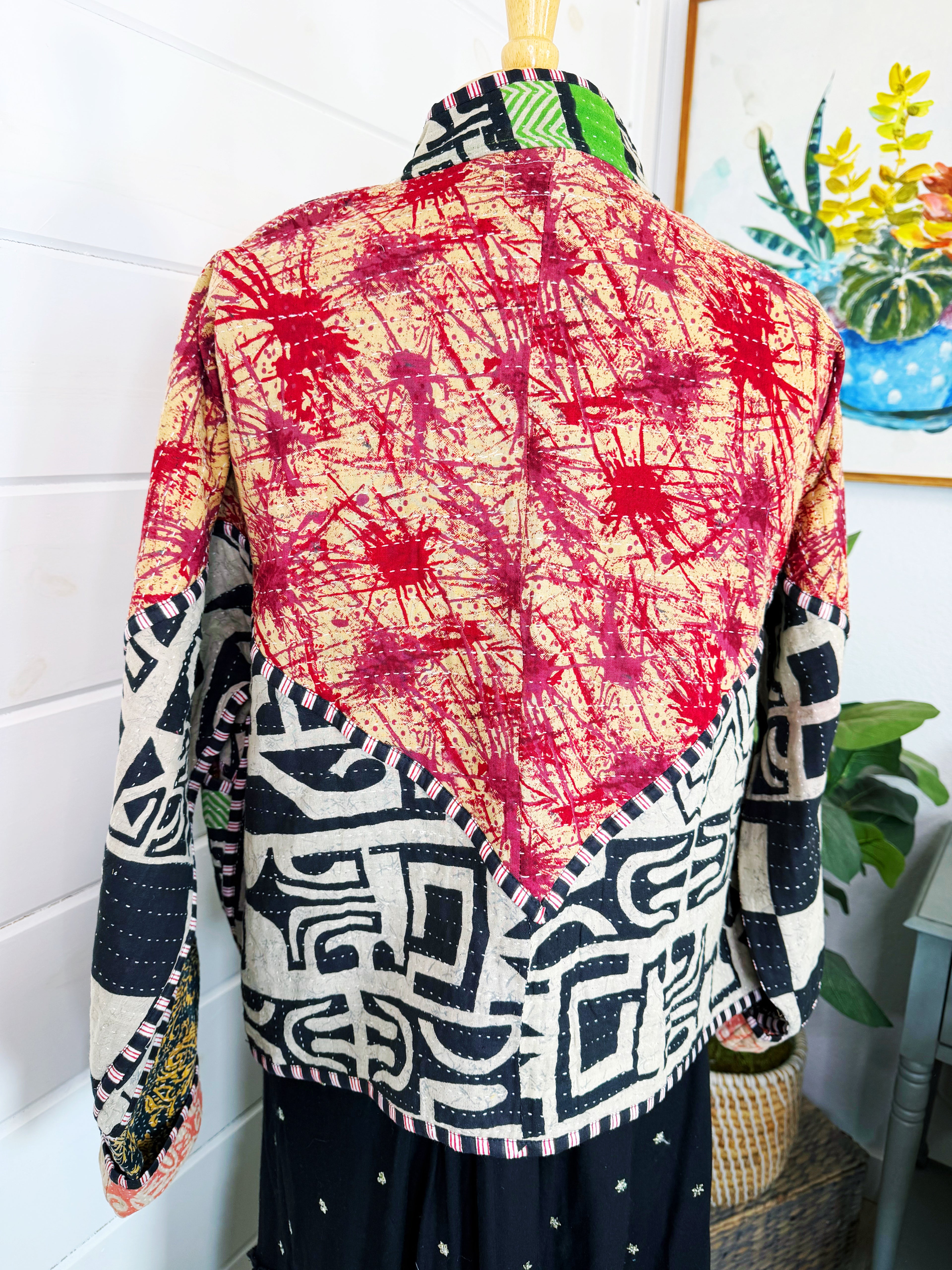 Patchwork Kantha Jacket – Quilted Reversible Blanket Coat