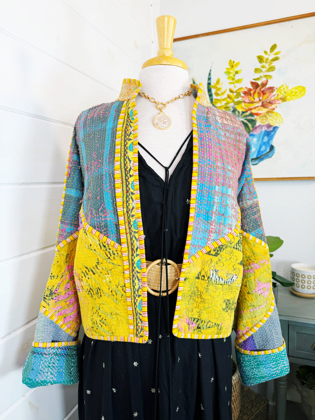 Patchwork Kantha Jacket – Quilted Reversible Blanket Coat