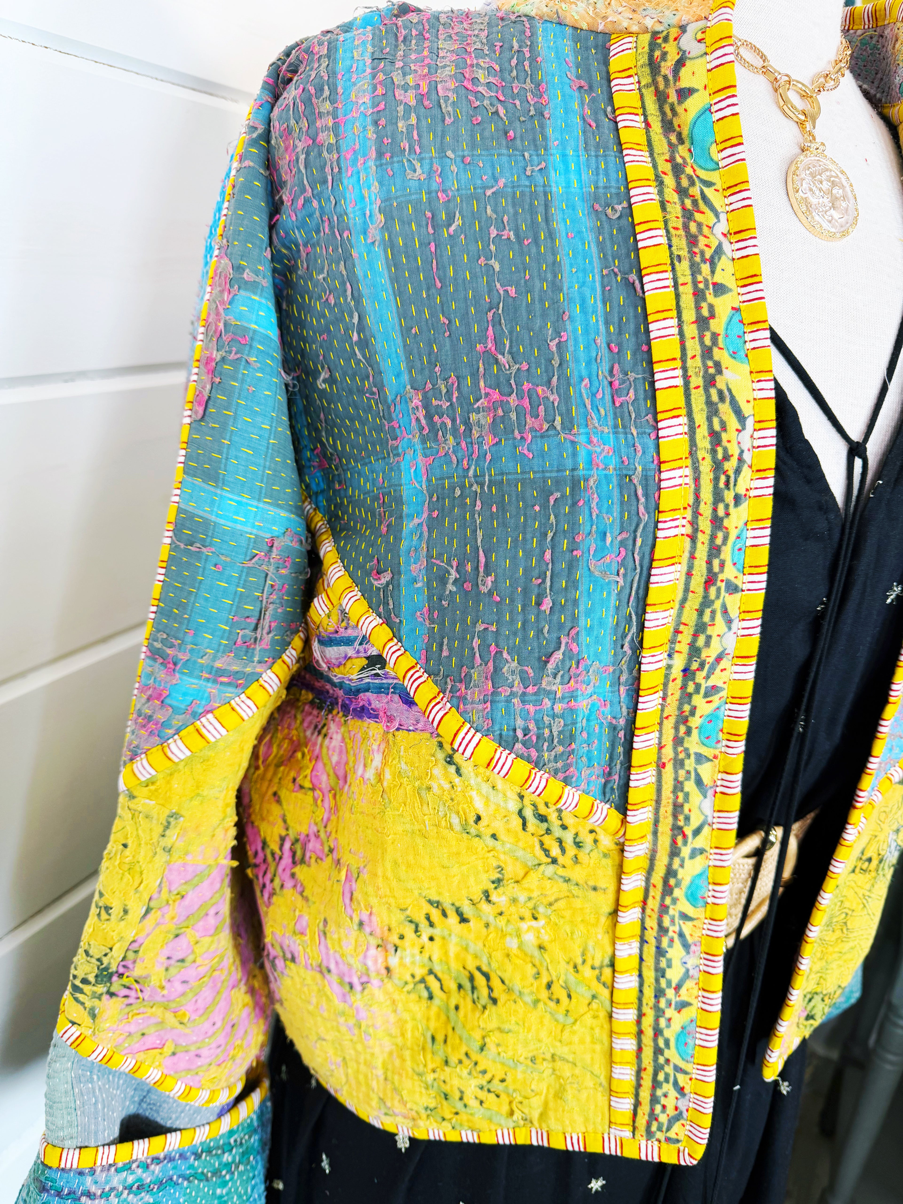 Patchwork Kantha Jacket – Quilted Reversible Blanket Coat