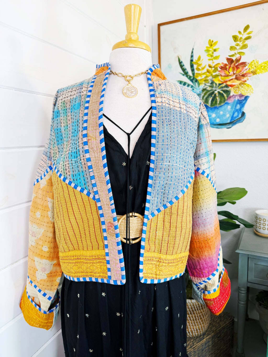 Patchwork Kantha Jacket – Quilted Reversible Blanket Coat