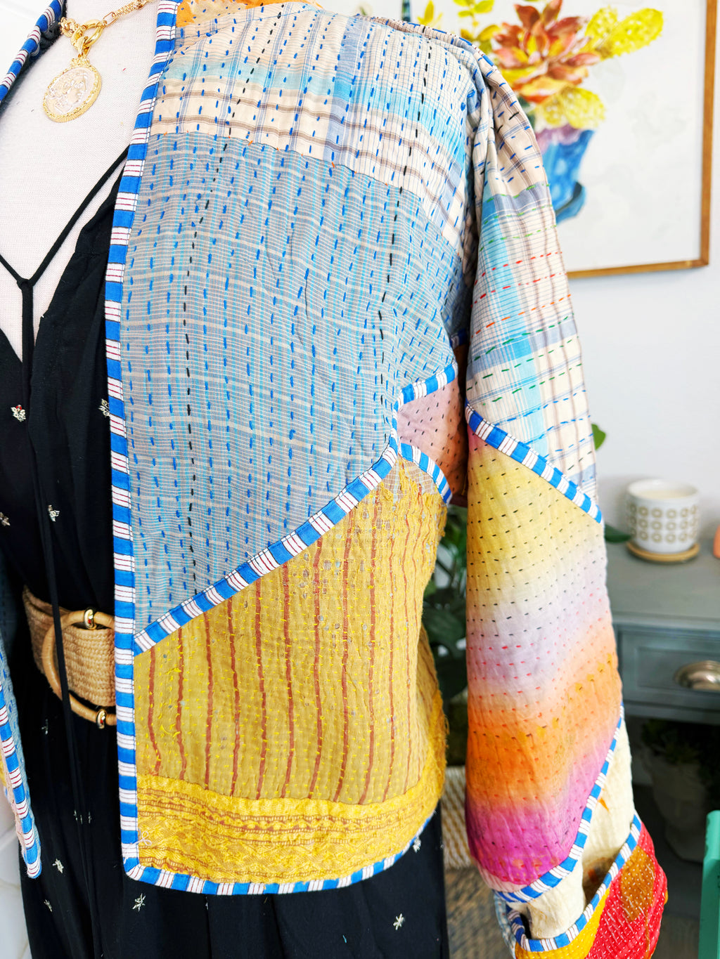 Patchwork Kantha Jacket – Quilted Reversible Blanket Coat