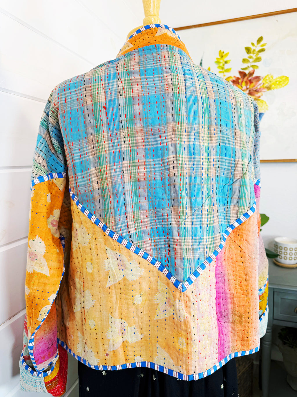 Patchwork Kantha Jacket – Quilted Reversible Blanket Coat