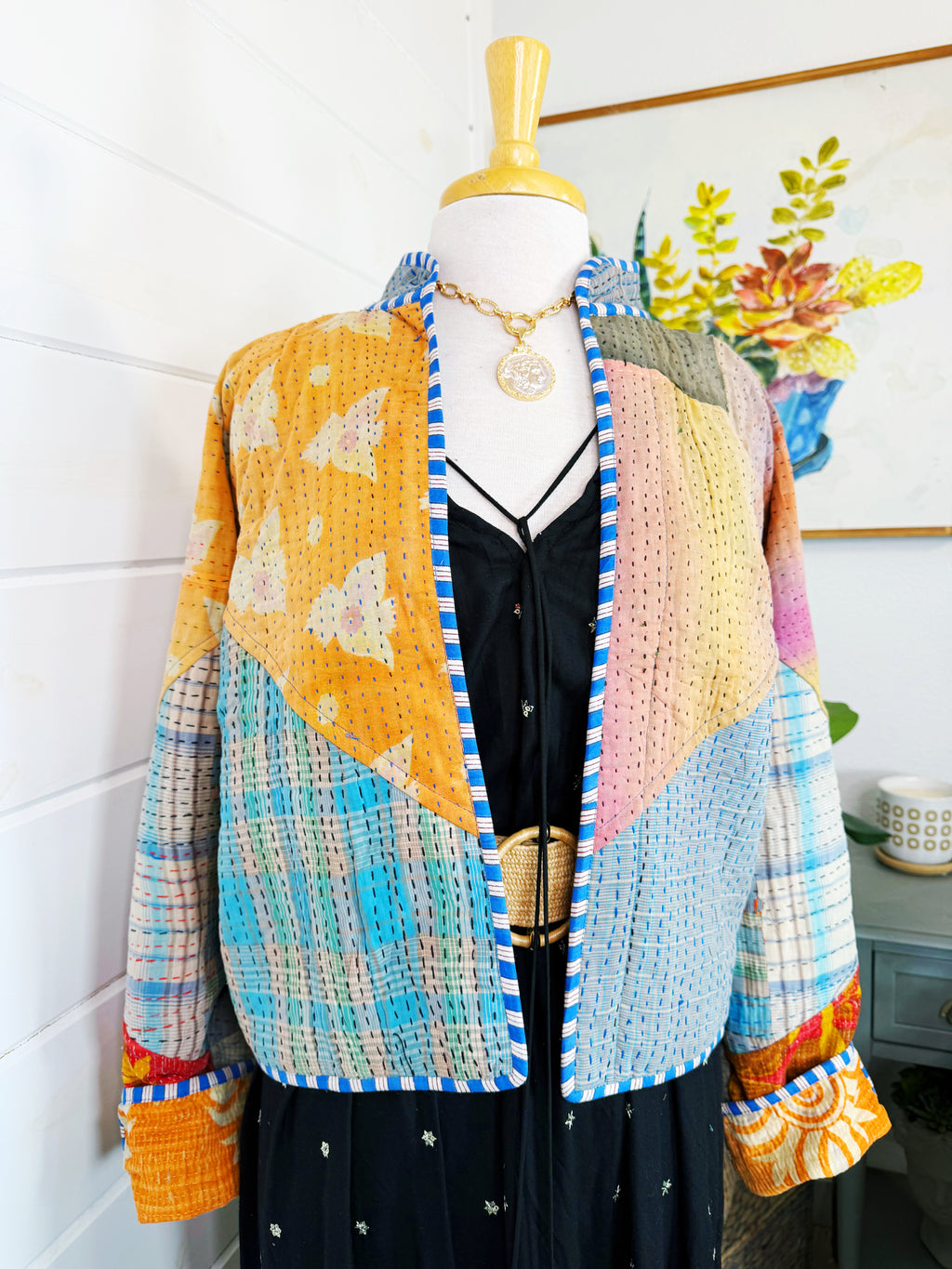 Patchwork Kantha Jacket – Quilted Reversible Blanket Coat