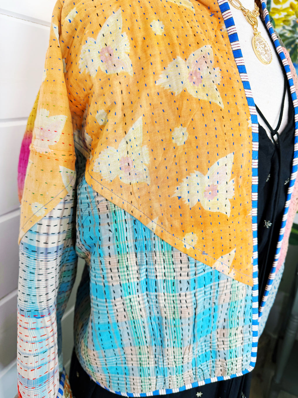 Patchwork Kantha Jacket – Quilted Reversible Blanket Coat