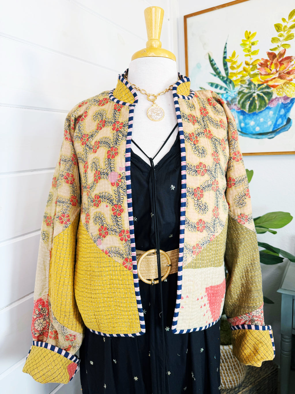 Patchwork Kantha Jacket – Quilted Reversible Blanket Coat