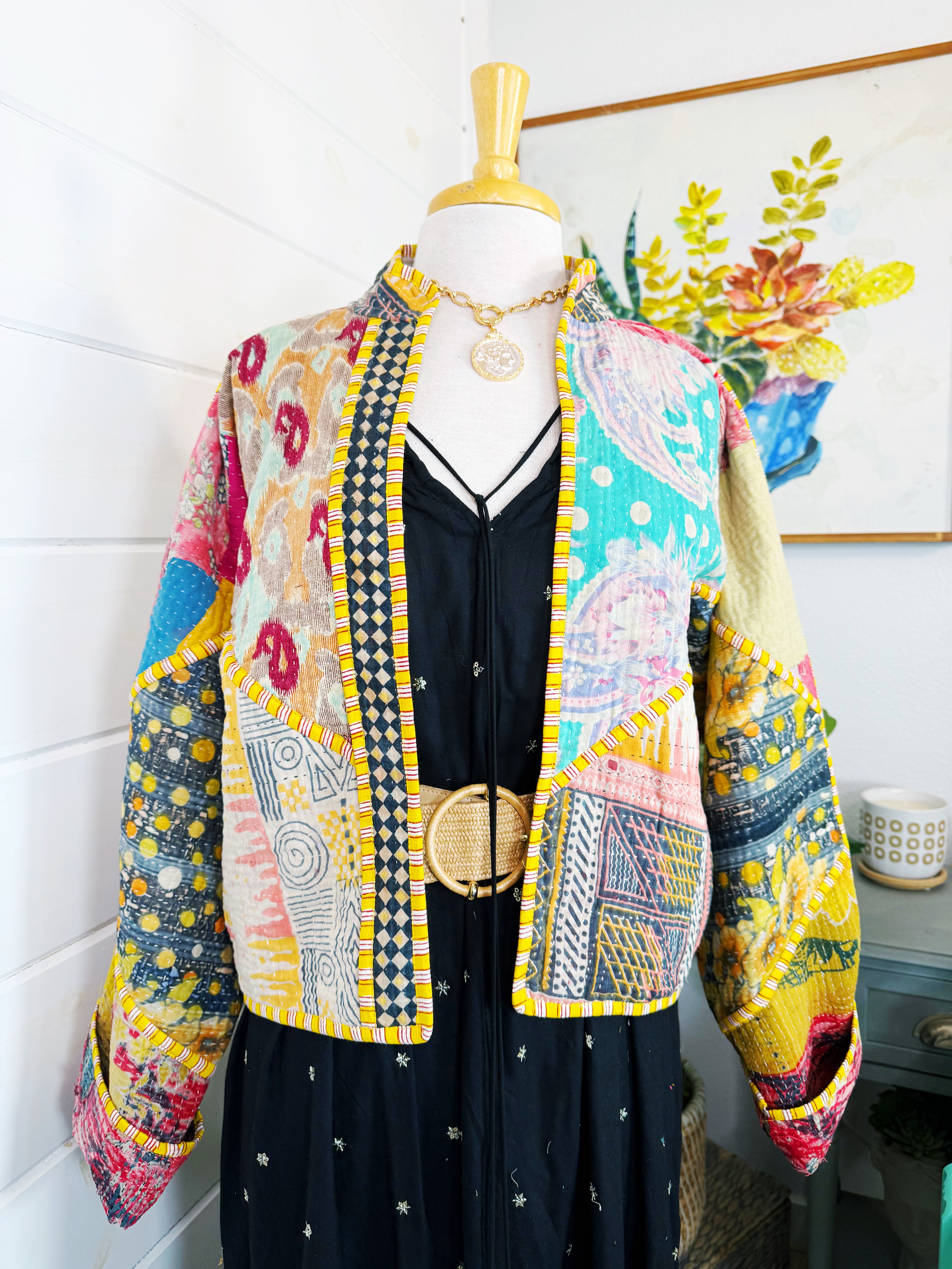 Patchwork Kantha Jacket – Quilted Reversible Blanket Coat