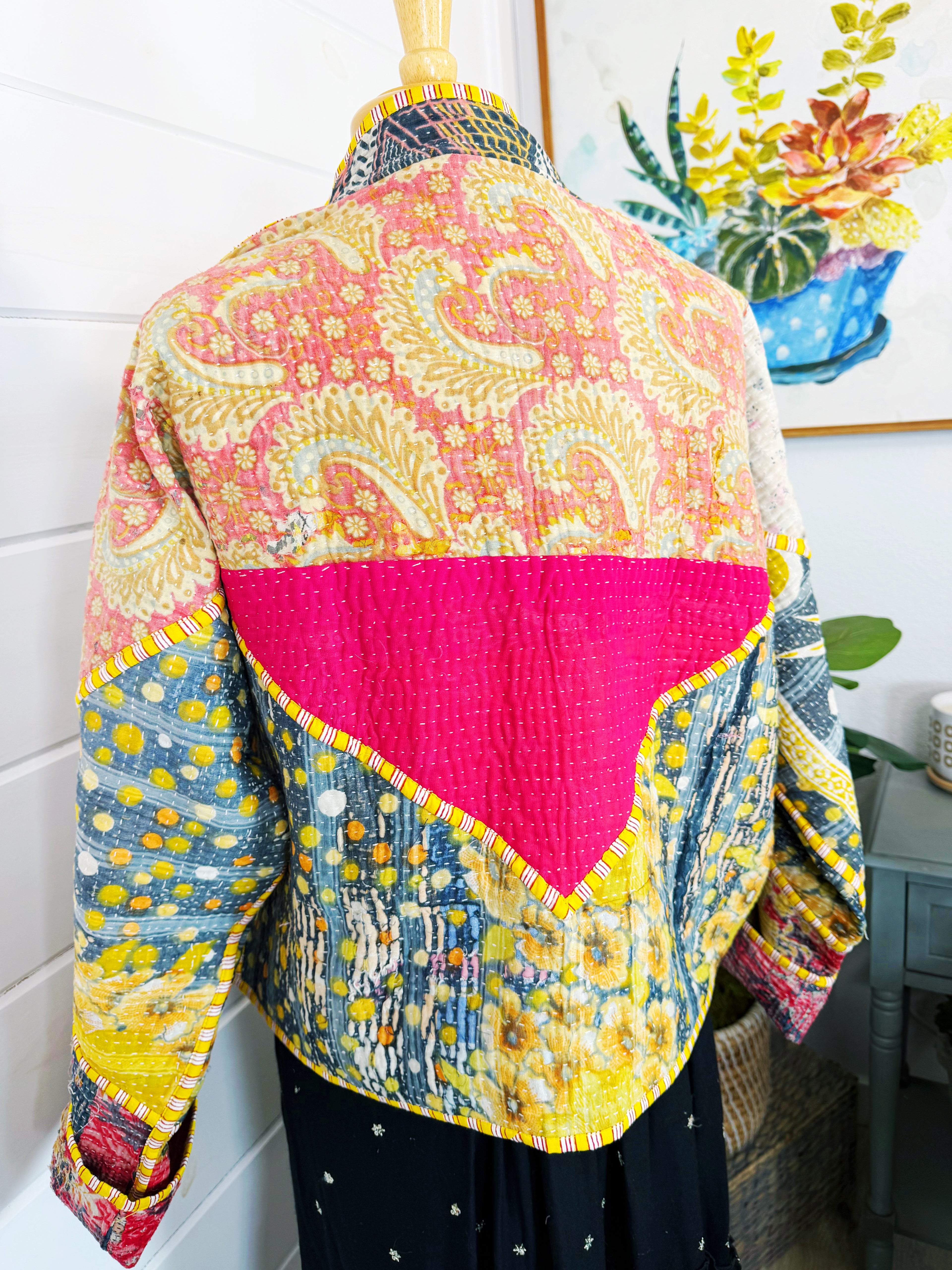Patchwork Kantha Jacket – Quilted Reversible Blanket Coat