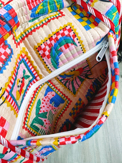 Vacation Stamps Quilted Weekender Overnight Duffle Bag