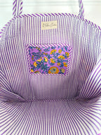Purple and Yellow Floral Print Quilted Cotton Tote Bag