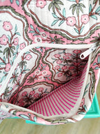 Quilted Weekender Overnight Bag - Pink Petals Print