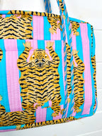 Quilted Weekender Duffle Overnight Bag - Cotton Candy Tiger Print
