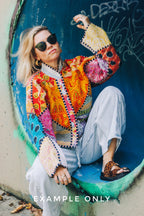 Boho Patchwork Kantha Jacket – Handmade Quilted & Reversible Blanket Coat