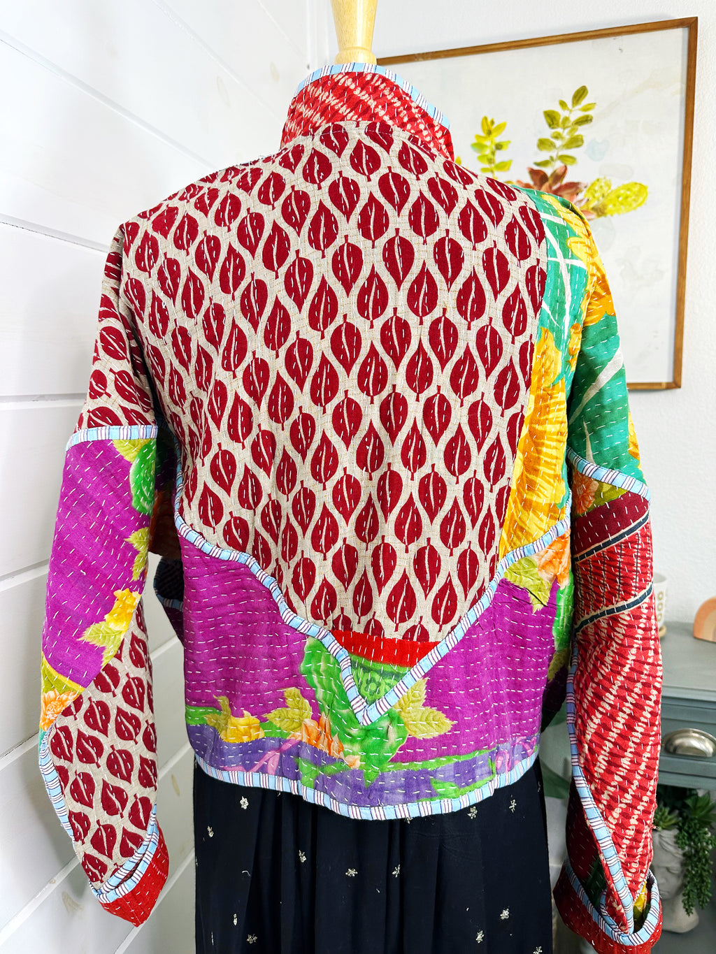 Boho Patchwork Kantha Jacket – Handmade Quilted & Reversible Blanket Coat