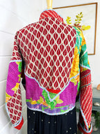 Boho Patchwork Kantha Jacket – Handmade Quilted & Reversible Blanket Coat