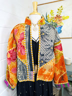 Boho Patchwork Kantha Jacket – Handmade Quilted & Reversible Blanket Coat