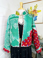 Boho Patchwork Kantha Jacket – Handmade Quilted & Reversible Blanket Coat