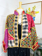 Boho Patchwork Kantha Jacket – Handmade Quilted & Reversible Blanket Coat