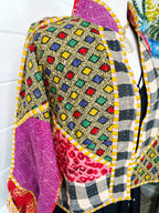 Boho Patchwork Kantha Jacket – Handmade Quilted & Reversible Blanket Coat
