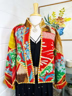 Boho Patchwork Kantha Jacket – Handmade Quilted & Reversible Blanket Coat
