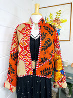Boho Patchwork Kantha Jacket – Handmade Quilted & Reversible Blanket Coat