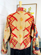Boho Patchwork Kantha Jacket – Handmade Quilted & Reversible Blanket Coat
