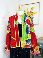 Boho Patchwork Kantha Jacket – Handmade Quilted & Reversible Blanket Coat