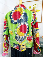 Boho Patchwork Kantha Jacket – Handmade Quilted & Reversible Blanket Coat