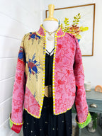 Boho Patchwork Kantha Jacket – Handmade Quilted & Reversible Blanket Coat