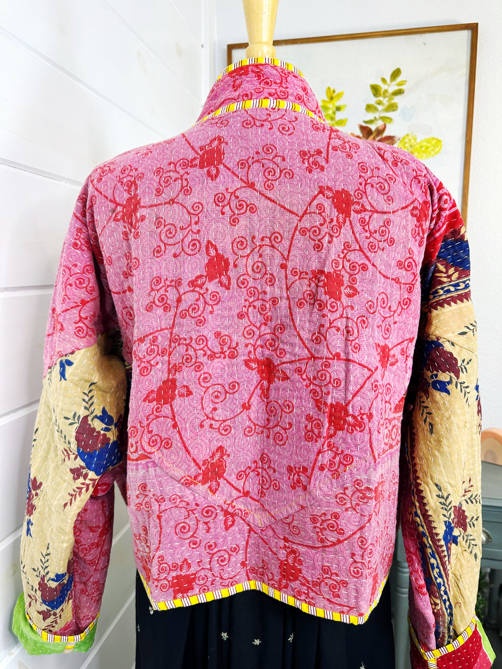Boho Patchwork Kantha Jacket – Handmade Quilted & Reversible Blanket Coat