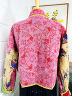 Boho Patchwork Kantha Jacket – Handmade Quilted & Reversible Blanket Coat